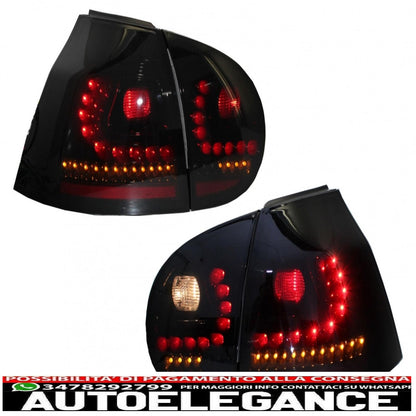 litec led rear lights suitable for vw golf 5 v (2004-2009) black/smoke with dynamic sequential turning light