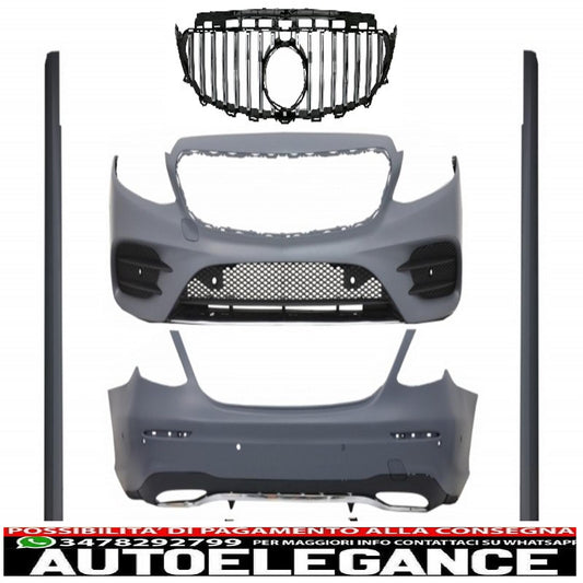 complete body kit suitable for mercedes e-class w213 (2016-2019) gt-r e43 e53 sport line design with center grille exhaust muffler tips 