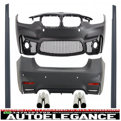 body kit suitable for bmw f30 (2011-2019) evo ii m3 cs design with quad exhaust tips
