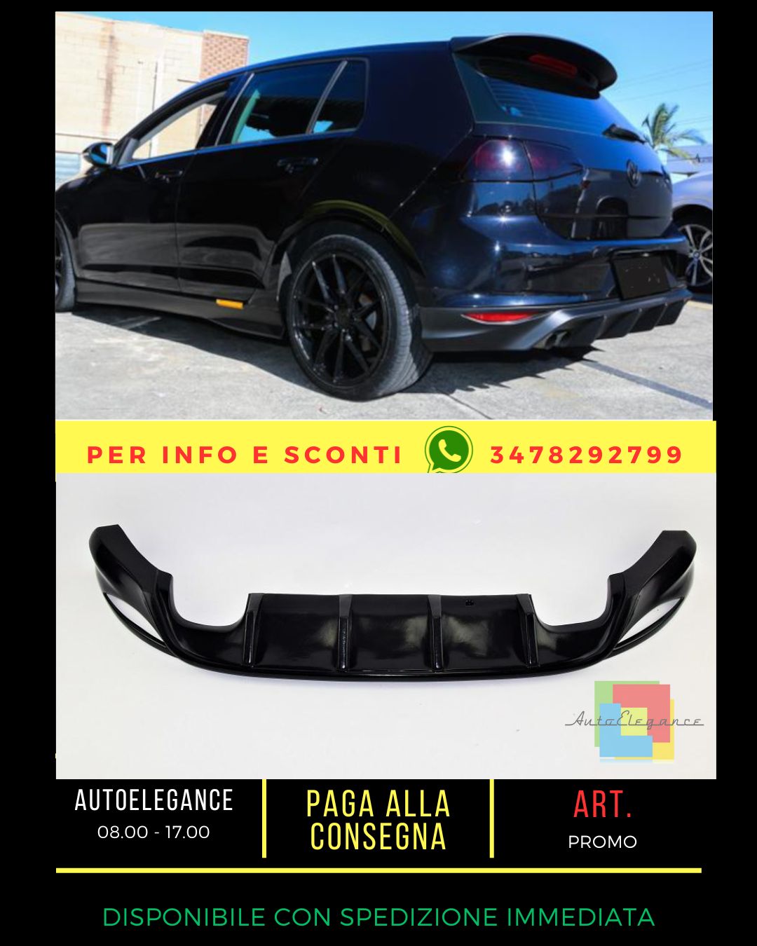 🔥DIFFUSORE ADATTO PER VW Golf 7 2012-2016 - GREZZO🔥