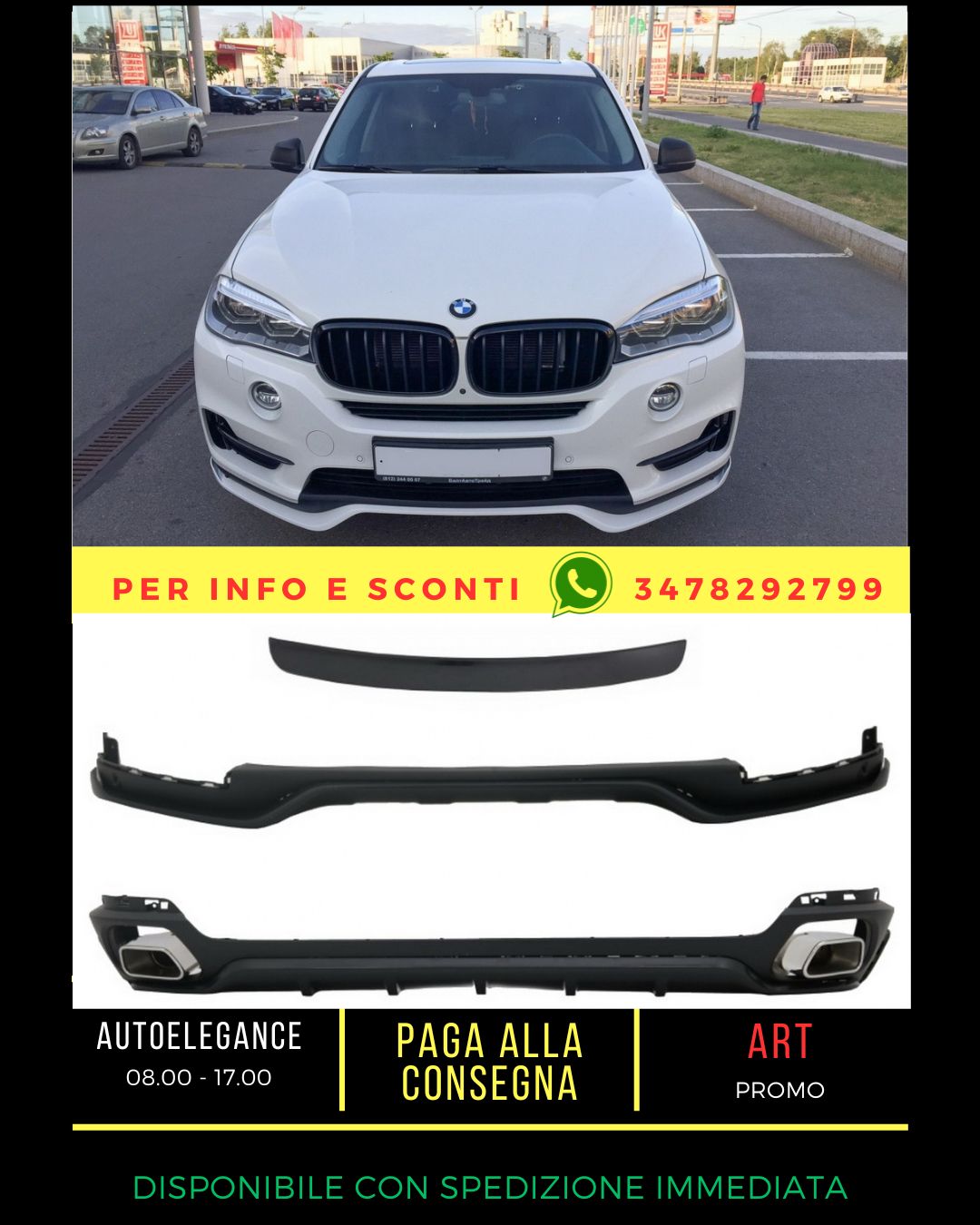 ✨Kit carrozzeria paraurti anteriore e diffusore adatto per BMW X5 F15 14-18✨