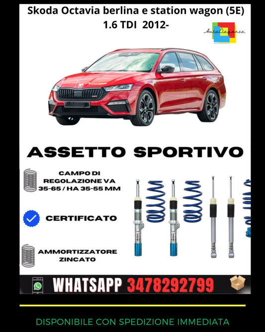 🔥Sports suspension for Skoda Octavia sedan (5E) 1.6 TDI 2012+ 🔥