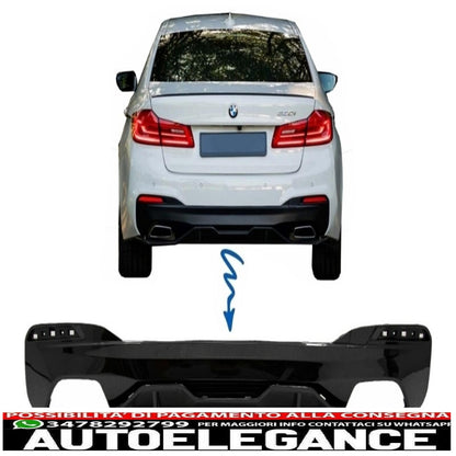 Rear bumper diffuser suitable for bmw 5 series g30 g31 limousine touring (2017-up) m performance design piano black
