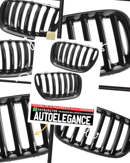 Griglia rene radiatore barra singola adatta per BMW X5 E53 2003-2006 nera