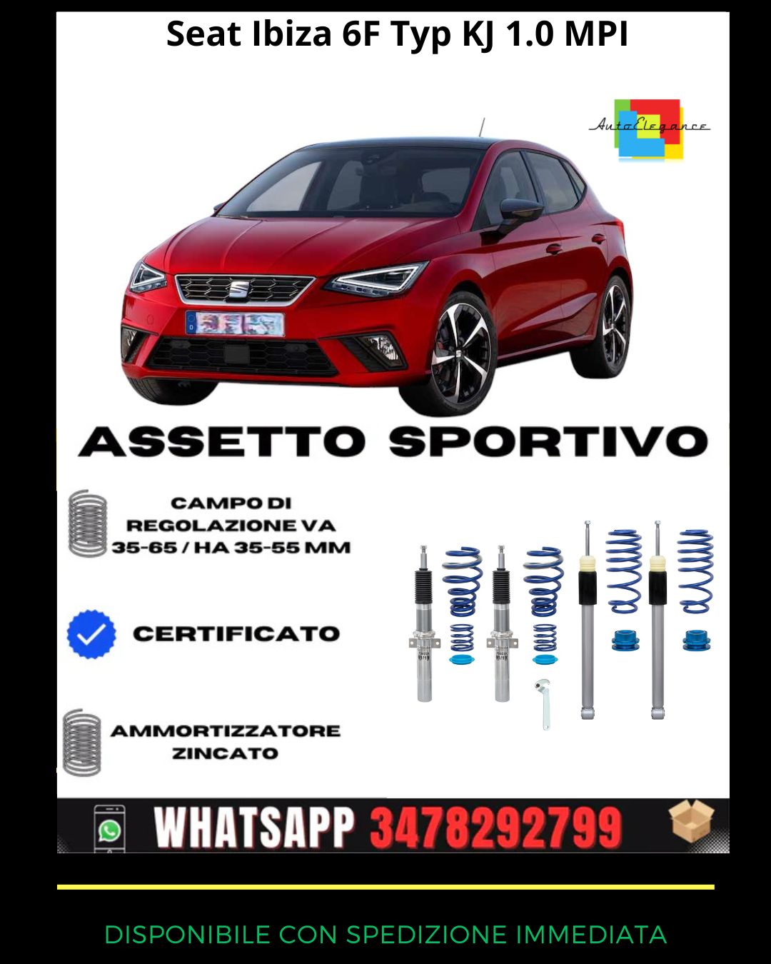 🔥Assetto sportivo adatto per  Seat Ibiza 6F Typ KJ 1.0 MPI 2017+🔥