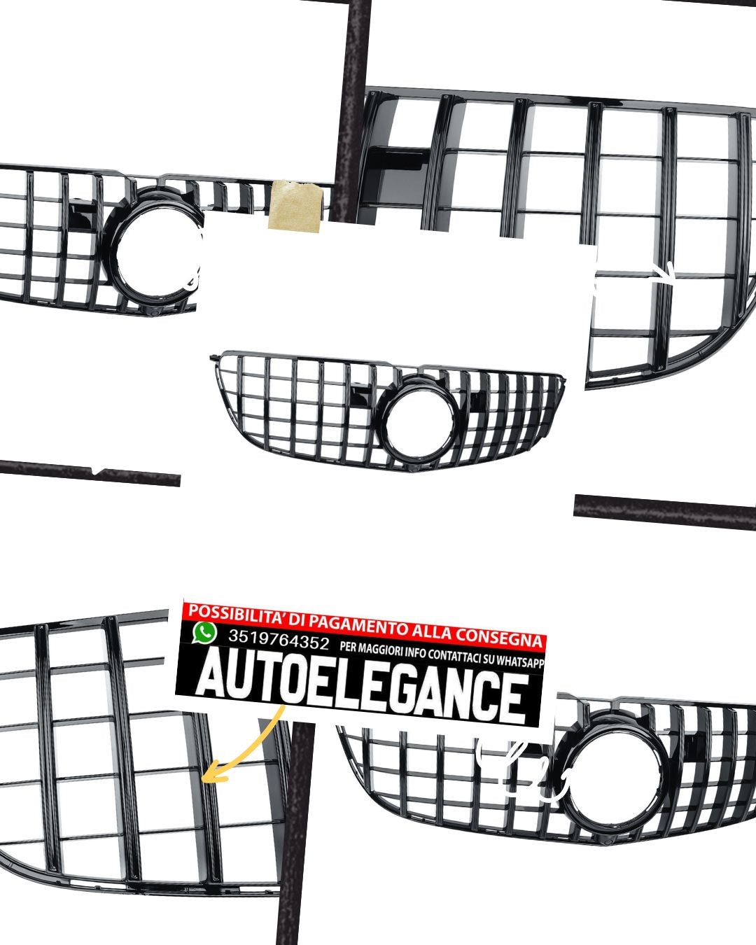 GT Panamericana Grill adatto per Mercedes GLS X166 2015-19 Tutto Nero