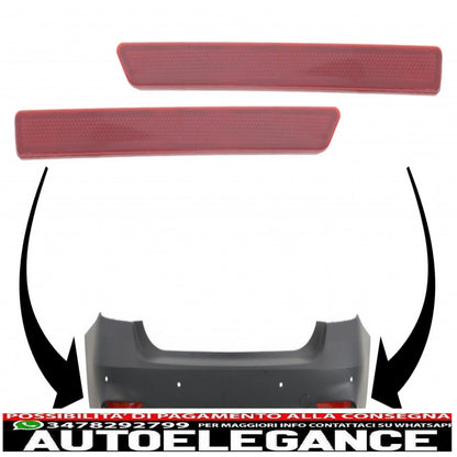 set red reflectors suitable only for bmw 3 series f30 (2011-2019) rear bumper evo design 