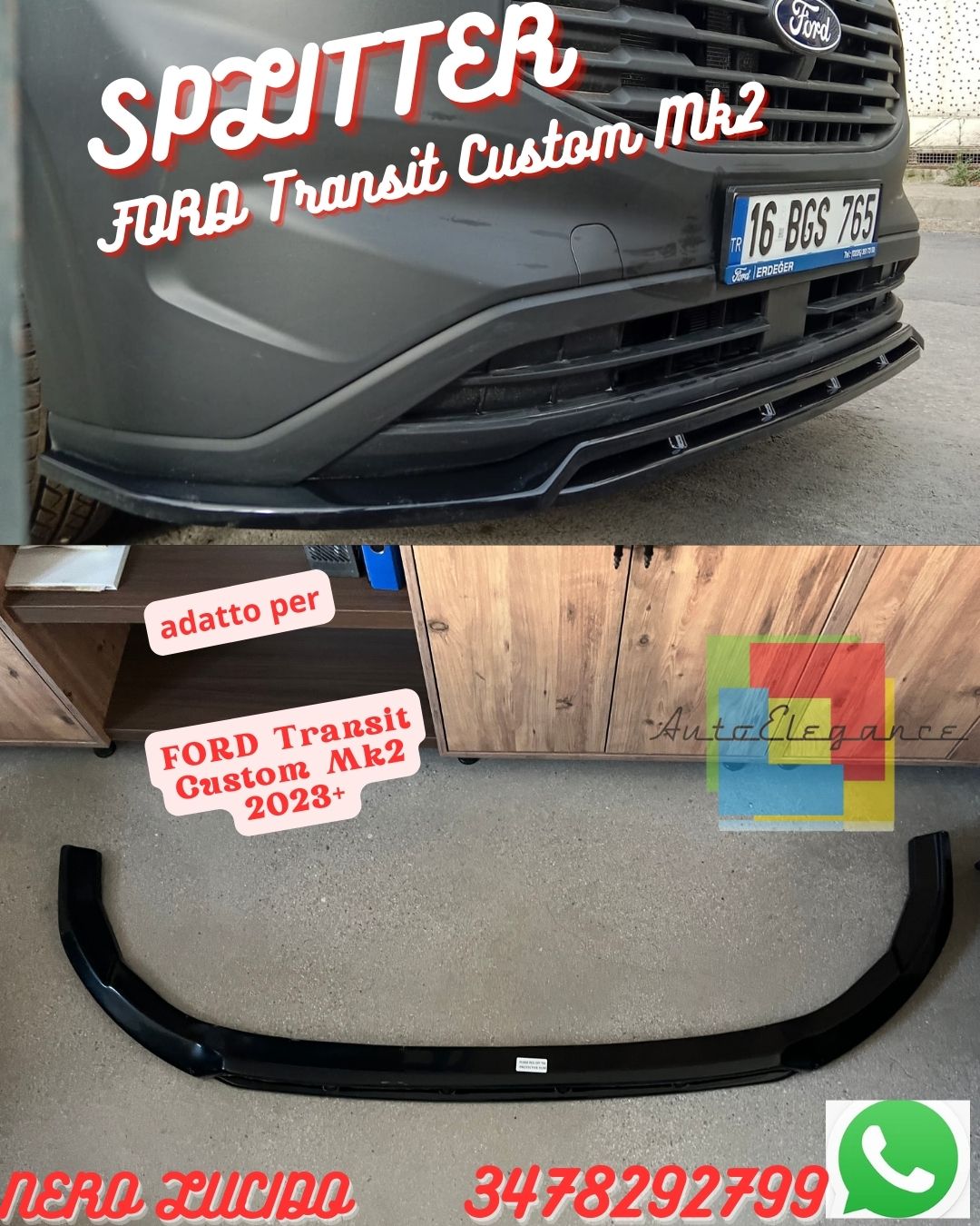 ⭐Splitter suitable for FORD Transit Custom Mk2 2023+ Version 2 ⭐ 