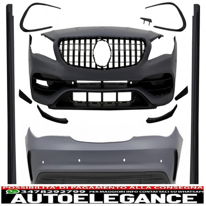 kit carrozzeria completo adatto per mercedes cla c117 w117 (2013-2018) restyling cla45 design griglia anteriore