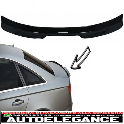 trunk spoiler suitable for audi a6 c7 4g sedan 4 doors (2011-2018) piano black 