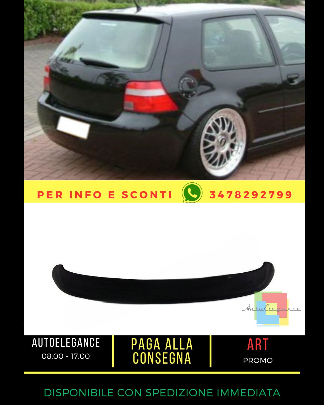 🔥SPOILER ADATTO PER VW Golf 4 3D 5D 1997-2006🔥