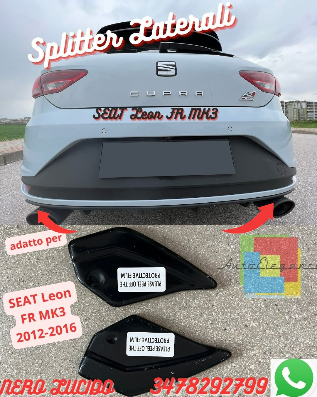 💫SPLITTER PER SEAT Leon FR MK3 2012-2016/ SEAT Leon Cupra MK3 2012-2016💫