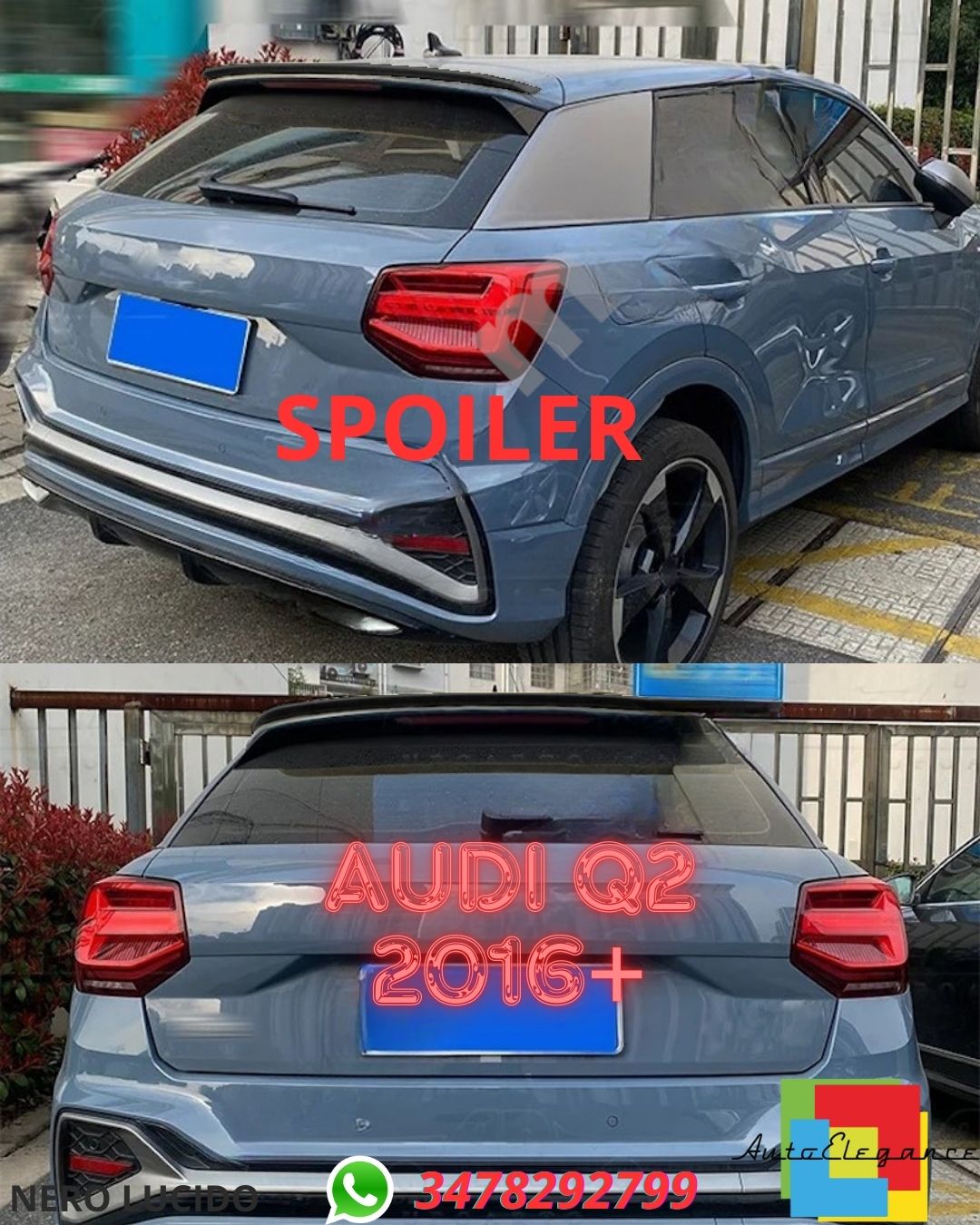 ✨✨GLOSSY BLACK SPOILER SUITABLE FOR Audi Q2 2016+✨✨