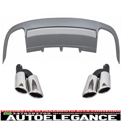Diffusore mantovana paraurti posteriore adatto per audi a5 8t 4d sportback s-line non restyling (2007-2011) con terminali di scarico