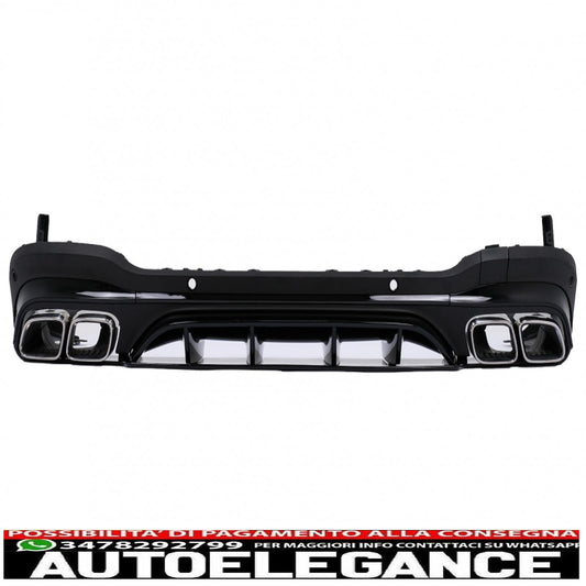 Rear Diffuser with Silver Exhaust Tips Suitable for Mercedes GLC SUV X253 Facelift (2020-up) Design GLC63