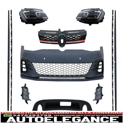 kit carrozzeria e fari a led luci di svolta dinamiche sequenziali adatti per vw golf 7.5 vii facelift (2017-up) design gti