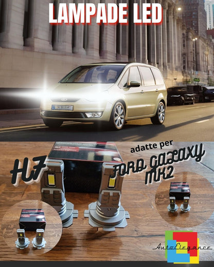 KIT LED H7 PER FORD GALAXY MK2 II 6000K BIANCO 6000 LUMEN CANBUS ANABBAGLIANTI