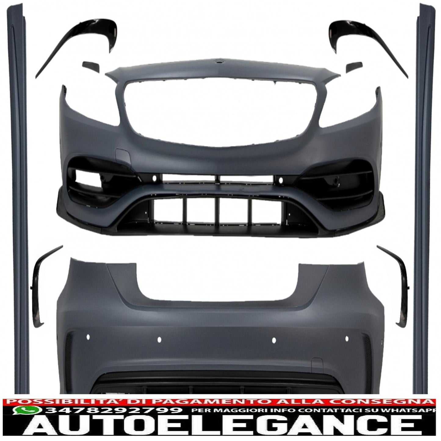 kit carrozzeria completo adatto per mercedes classe a w176 (2012-2018) restyling a45 design