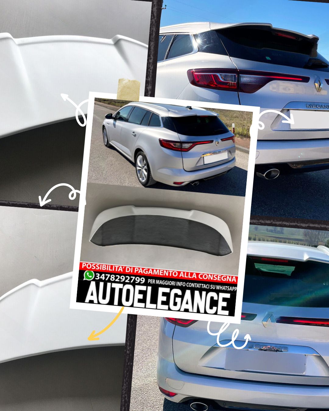 SPOILER LOOK ADATTO PER RENAULT MEGANE MK4 GRANDTOUR RS