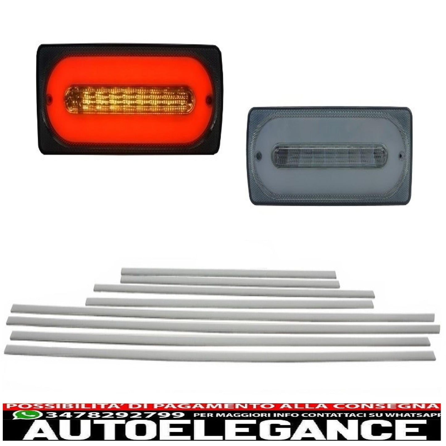 led rear lights light bar door moldings smoke brushed aluminum suitable for mercedes g class w463 89-15