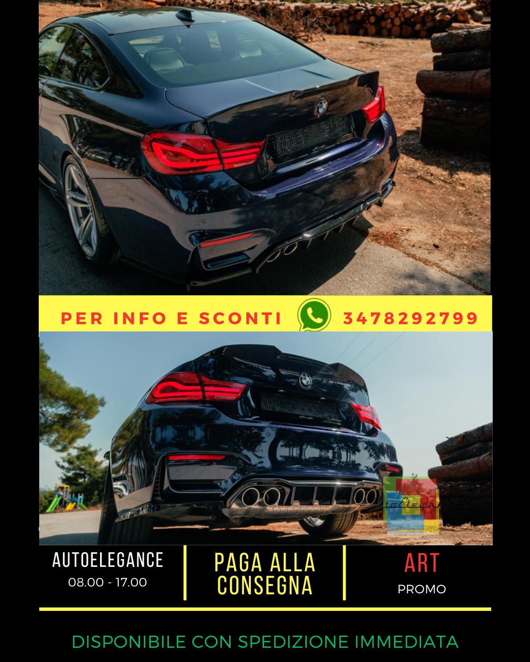 ✨Diffusore ADATTO PER BMW M4 F82 2014-2021 Rear Valance✨