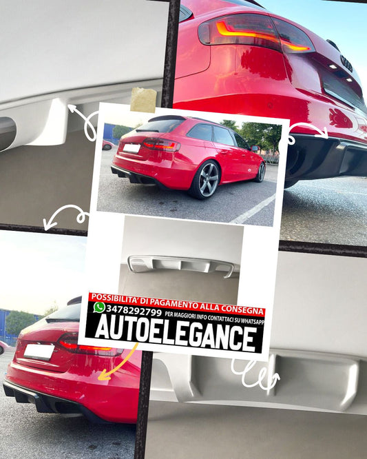 REAR BUMPER SPOILER/DIFFUSER for AUDI A4 B8 S-LINE LIFTING 2012-2015