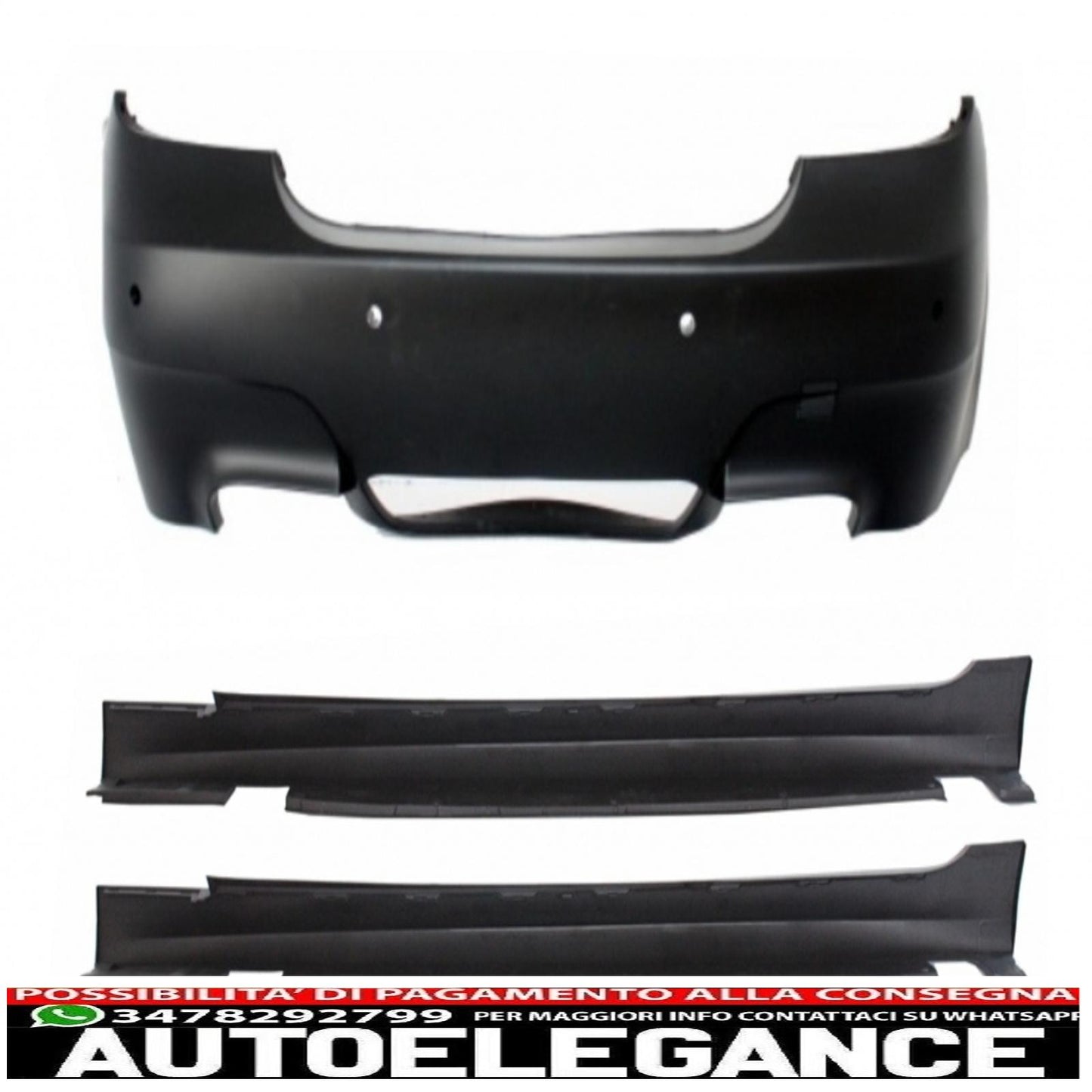 rear bumper suitable for bmw 5 series e60 lci (2007-2010) m5 design with pdc with side skirts 