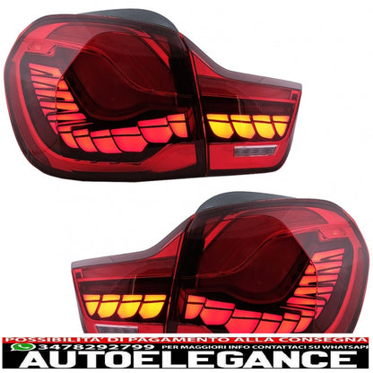 fanali posteriori oled adatti per bmw serie 4 f32 f33 f36 m4 f82 f83 (2013-03.2019) rossi con luce di svolta sequenziale dinamica