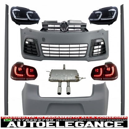 body kit suitable for vw golf vi 6 mk6 (2008-2013) design r20 with exhaust system 
