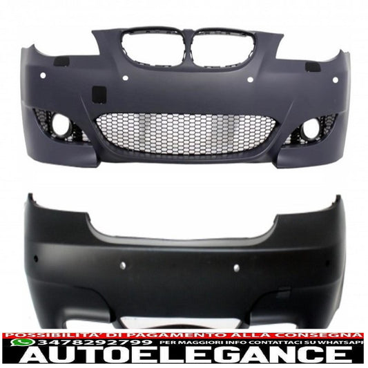 body kit paraurti anteriore e posteriore adatto per bmw serie 5 e60 (2007-2010) lci m5 design con pdc 18mm AUTOELEGANCERICAMBI