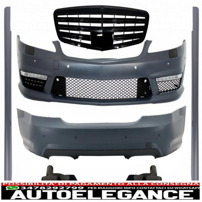 body kit suitable for mercedes benz w221 s class 2005-2011 s63 s65 a-design with black edition swb exhaust tips 