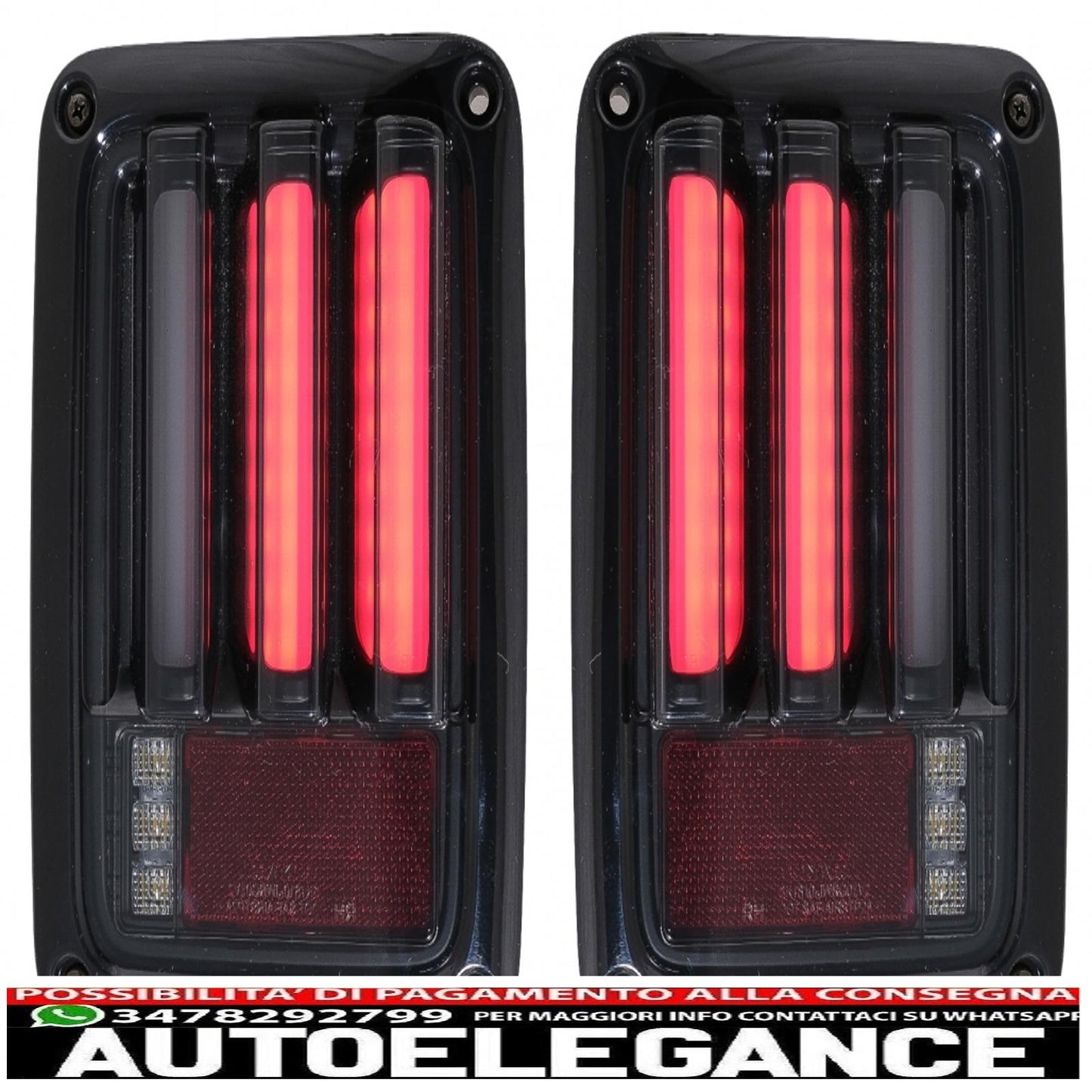 led taillights suitable for jeep wrangler jk (2007-2018) led bar smoke black