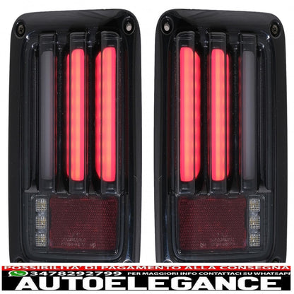 led taillights suitable for jeep wrangler jk (2007-2018) led bar smoke black