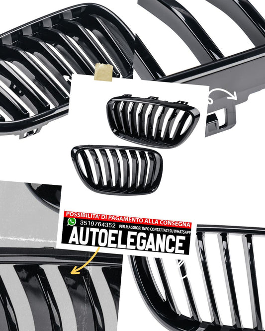 Griglia rene ponte singola adatta per BMW Serie 2 F22 F23 F87 nero pianoforte
