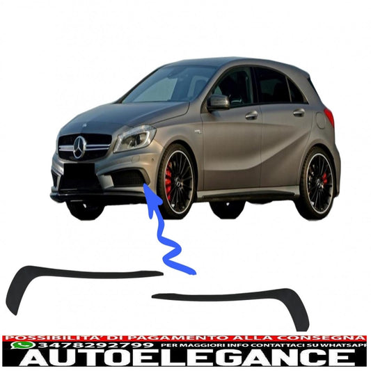 Front Bumper Splitter Wings Aerodynamic Eyebrows Suitable for Mercedes A-Class W176 (2012-08.2015) Design A45
