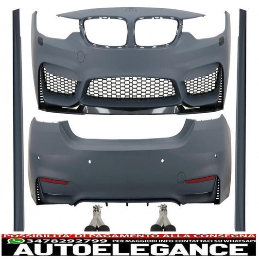 kit carrozzeria completo adatto per bmw serie 4 f32 f33 coupé cabrio (2013-2019) con doppi terminali di scarico doppi in fibra di carbonio design m4