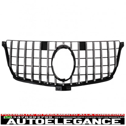 griglia anteriore adatta per mercedes classe ml w166 (2012-2014) gt-r design panamericana nera cromata