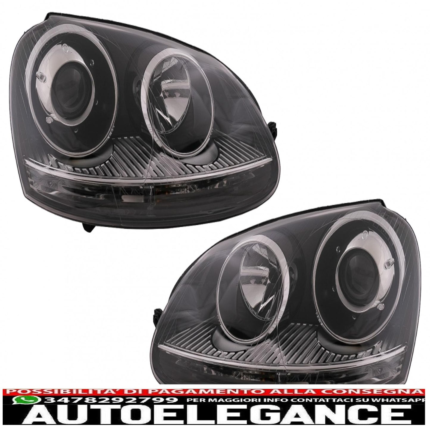 xenon look right headlights suitable for vw golf 5 v mk5 (2003-2007) jetta (2005-2010) gti r32 chrome edition 