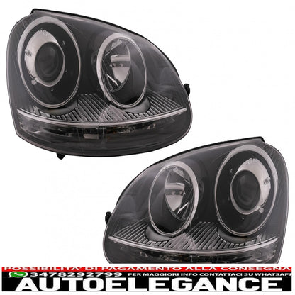 xenon look right headlights suitable for vw golf 5 v mk5 (2003-2007) jetta (2005-2010) gti r32 chrome edition 