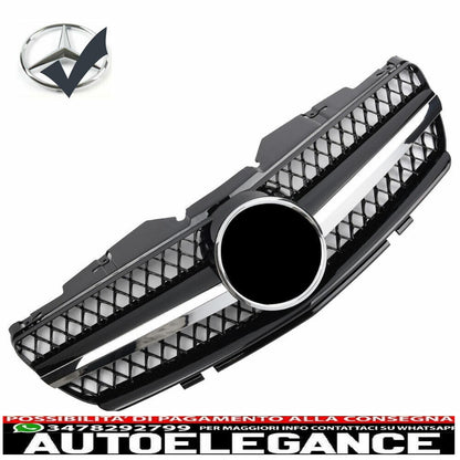Black Chrome Sport Radiator Grille Suitable for Mercedes R230 SL 01-06 - show original titletext Original Sport Radiator Grille Suitable for Mercedes R230 SL 2001-2006 Black Chrome