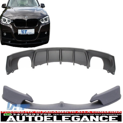 Spoiler paraurti anteriore con diffusore posteriore adatto per BMW Serie 3 F30 F31 (2011-up) Limousine Touring M Performance Package