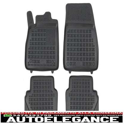 Black rubber car mats suitable for ford fiesta mk7 (2017-up) ecosport ii (2012-) ford puma (2019-)