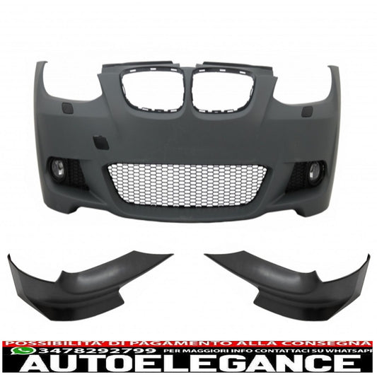 front bumper suitable for bmw 3 series e92 e93 (2006-2009) with bumper splitter spoiler non-lci coupe cabrio m-technik look