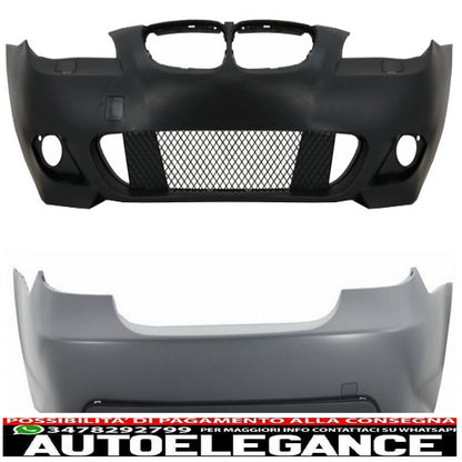 paraurti anteriore senza fendinebbia e paraurti posteriore adatto per bmw serie 5 e60 (2003-2010) design m-technik