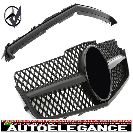 Sports radiator grille for Mercedes W207 E Coupe Cabrio matt black 