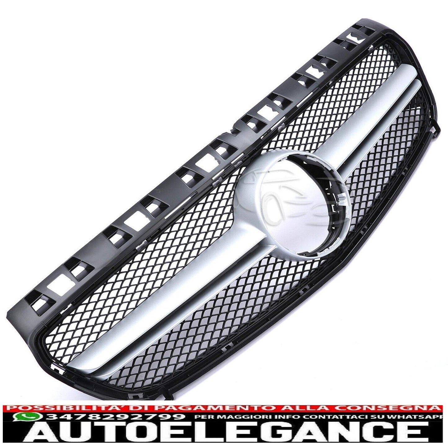 griglia argento griglia radiatore adatta per mercedes w176 classe a argento 12-15-mostra il titolo originaletesto originalegrill silber kühlergrill passt für mercedes w176 a-klasse silber 12-15
