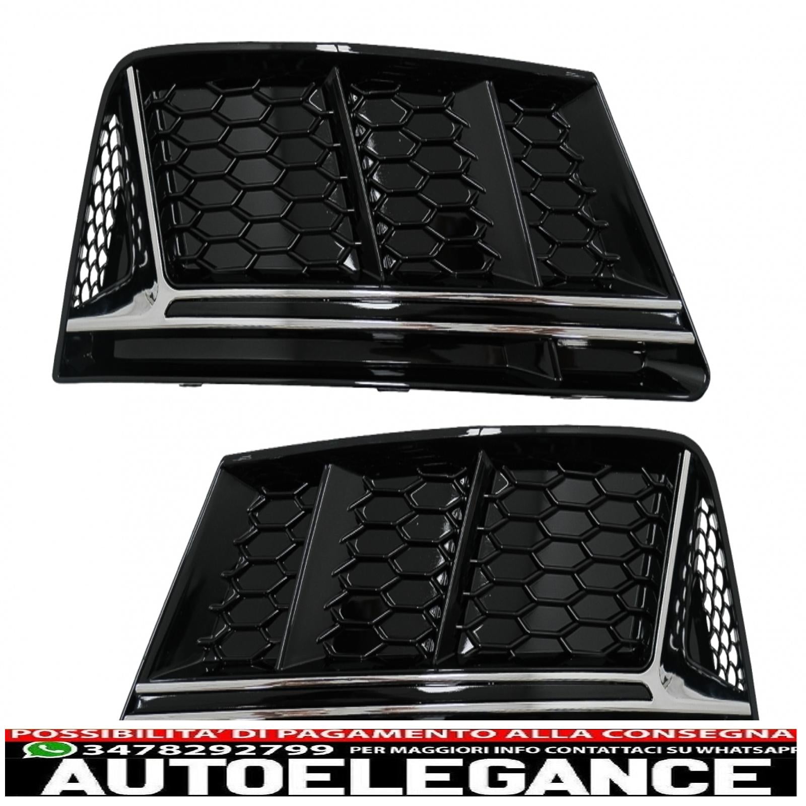 coperture inferiori della griglia del paraurti griglie laterali adatte per audi a4 b9 berlina avant (2016-2018) rs4 design edizione cromata AUTOELEGANCERICAMBI