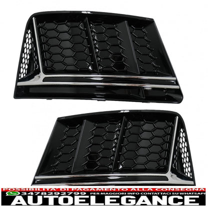 coperture inferiori della griglia del paraurti griglie laterali adatte per audi a4 b9 berlina avant (2016-2018) rs4 design edizione cromata AUTOELEGANCERICAMBI