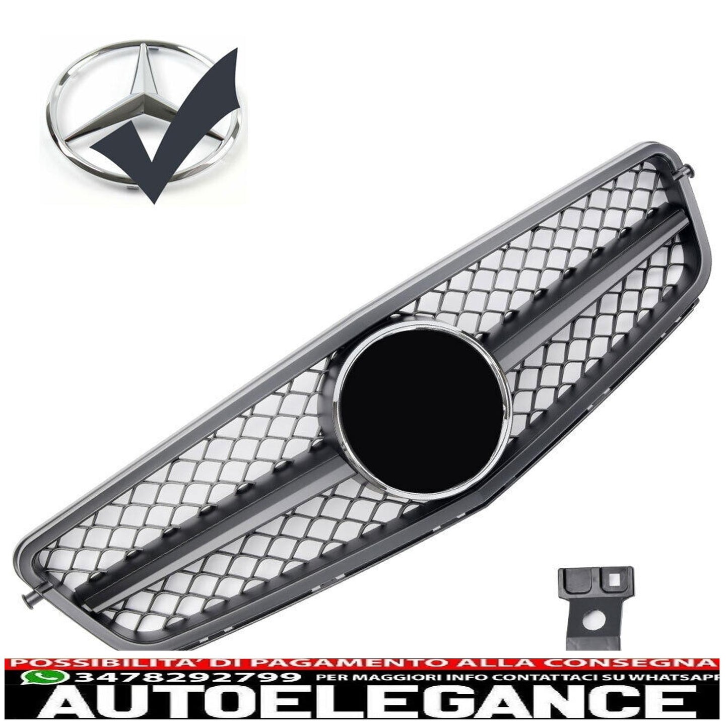 griglia sportiva griglia radiatore adatta per mercedes w204 c204 coupe nero opaco-mostra il titolo originaletesto originalegrill sport kühlergrill passt für mercedes w204 c204 coupe matt schwarz