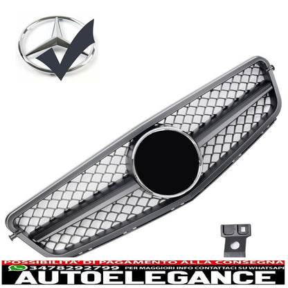 griglia sportiva griglia radiatore adatta per mercedes w204 c204 coupe nero opaco-mostra il titolo originaletesto originalegrill sport kühlergrill passt für mercedes w204 c204 coupe matt schwarz